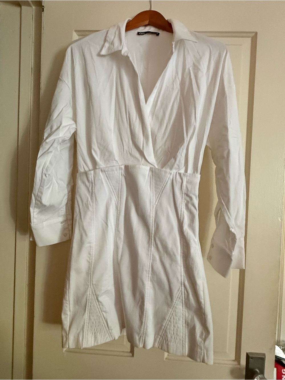 Zara White Mini Shirt Dress